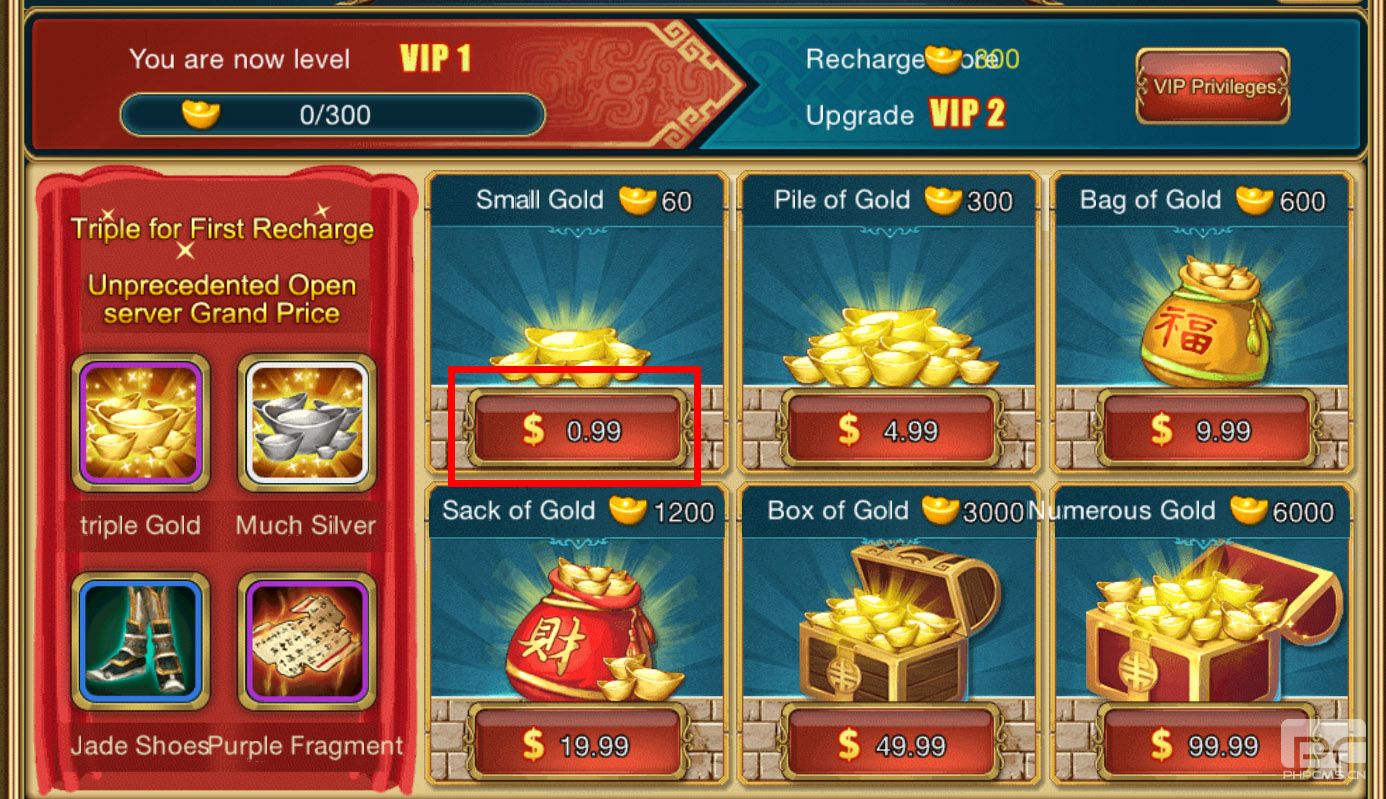 Guide for Top-up Gold