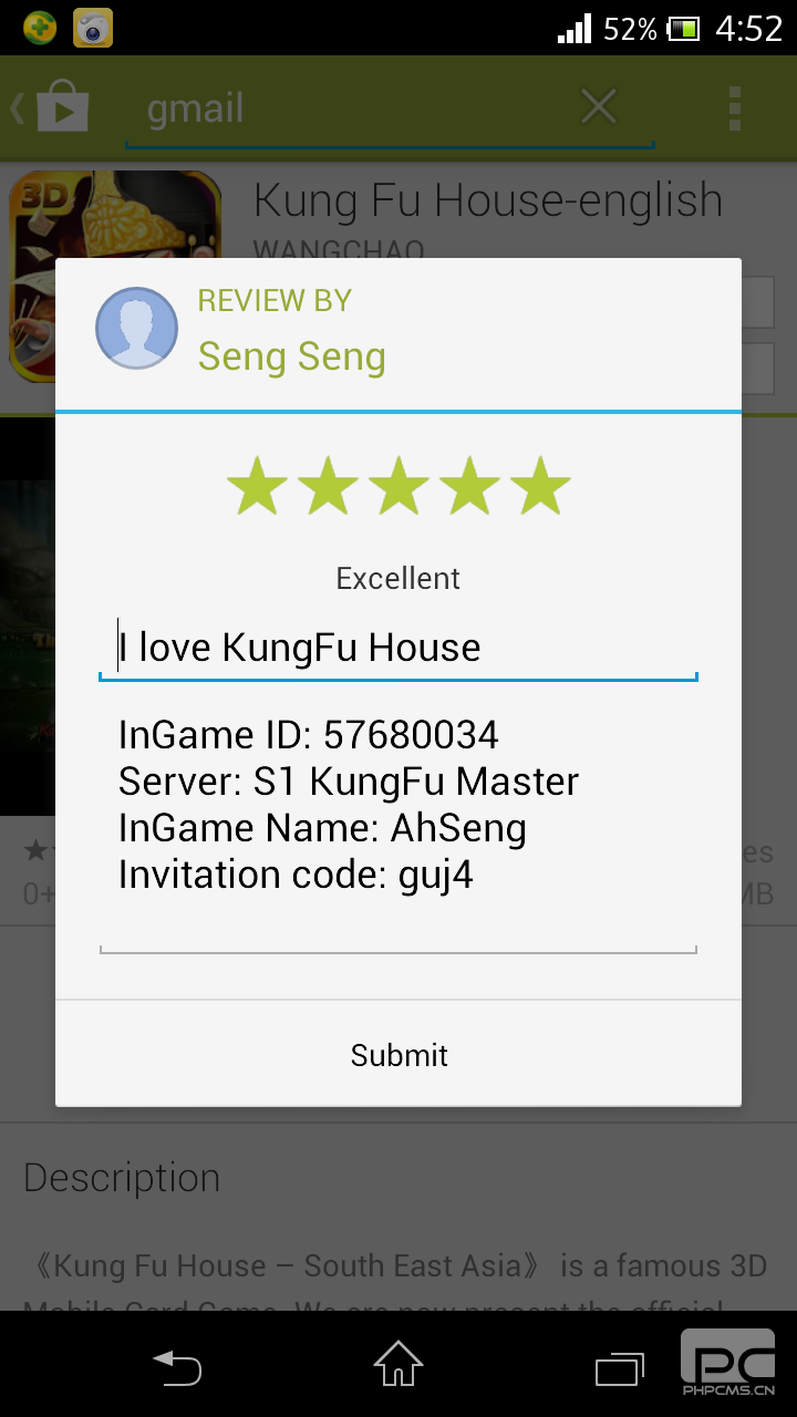 Rate 5 stars for KungFu House to GET FREE GOLD!!!